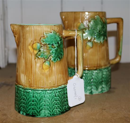 2 Majolica jugs